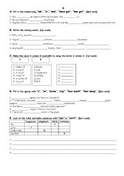 English worksheet: exam sheet 