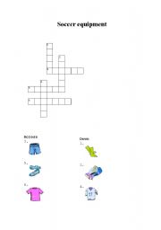 English Worksheet:  Soccer Equipment Puzzle