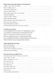 English Worksheet: past simple and progressive