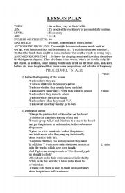 English Worksheet: daily activity