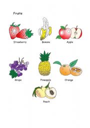 English Worksheet: Fruits