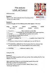 English Worksheet: Love Actually - Analysis and discussion part 1