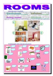 English Worksheet: rooms-objects