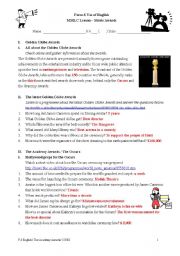 English Worksheet: Movie Awards (Answer Key)