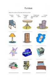 English Worksheet: Furniture