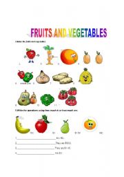 English worksheet: Fruits and vegetables