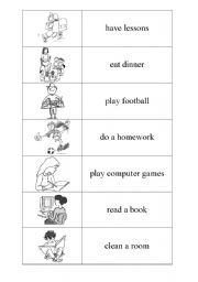 English Worksheet: Everyday activities DOMINO PART 2