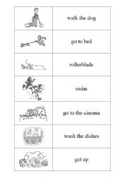 English Worksheet: Everyday activities DOMINO PART 3