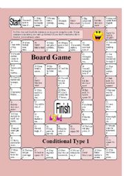 English Worksheet: Board Game: Conditional Type 1