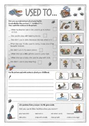 English Worksheet: Used to