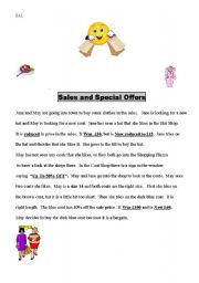 English Worksheet: Sales and Special Offers