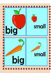 English worksheet: Big and small Flashcard