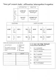 English worksheet: Have got