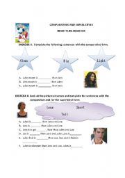 English Worksheet: Comparatives and Superlatives