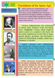 English Worksheet: Technology Space exploration /Forefathers of space exploration