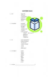 English worksheet: Mystery Box