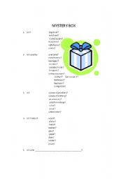 English Worksheet: Mystery Box