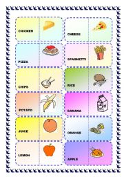 English Worksheet: Food domino part 1.