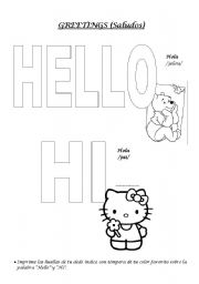 English Worksheet: Greetings