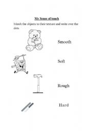 English worksheet: my sense of touch