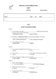 English Worksheet: Quiz on London