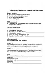 English Worksheet: Video Section: Episode VIII  Headway Pre-Intermediate