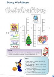 English Worksheet: celebrations
