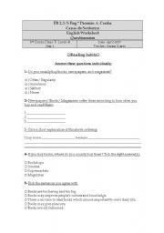 English Worksheet: reading habits quiz