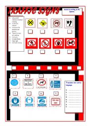 English Worksheet: TRAFFIC SIGNS