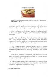 English Worksheet: TAMALE RECIPE