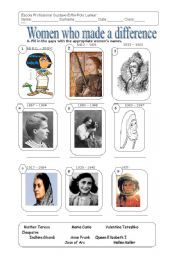 English Worksheet: Women who made the difference!!