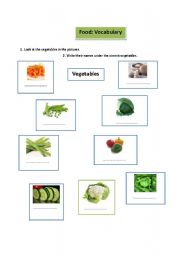 English worksheet: Vegetables