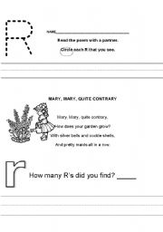 English Worksheet: Mary Mary Quite Contrary