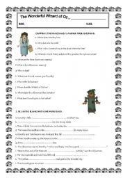 English Worksheet: The Wonderful Wizard of Oz