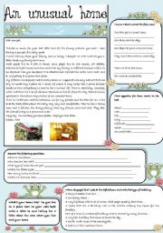 English Worksheet: An Unusual Home