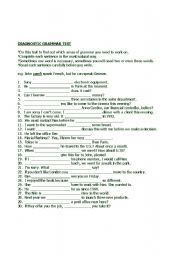 English worksheet: Grammar Diagnosis