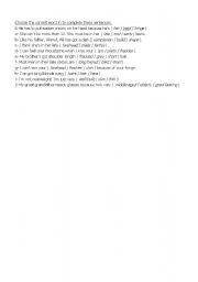 English Worksheet: Multiple choice
