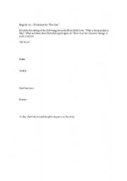 English Worksheet: Worksheet for Langston Hughes 