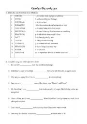 English Worksheet: Gender stereotypes