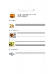 English Worksheet: Recipe
