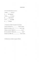 English worksheet: verb to be