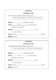 English Worksheet: conversation 