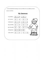 English worksheet: Leisure activites