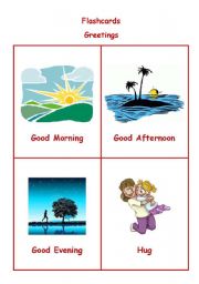 English Worksheet: Greetings - Flashcards