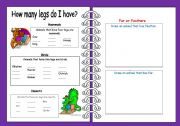 English Worksheet: How many legs do I have?