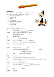 English Worksheet: Restaurant dialogue