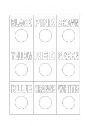 English Worksheet: Colour cards for memory game and other