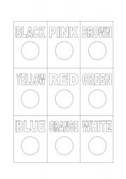 English Worksheet: Colour cards for memory game and other