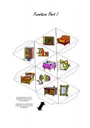 English Worksheet: The Furniture Ball - Dice Game Part 1/2