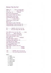 English worksheet: OCEANA cry cry cry -SONG